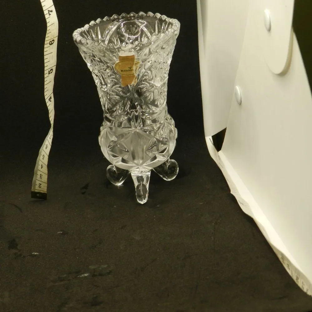 Anne Hutte Crystal Vase made in Germany- 5 1/2” tall BLEIKRISTALL
